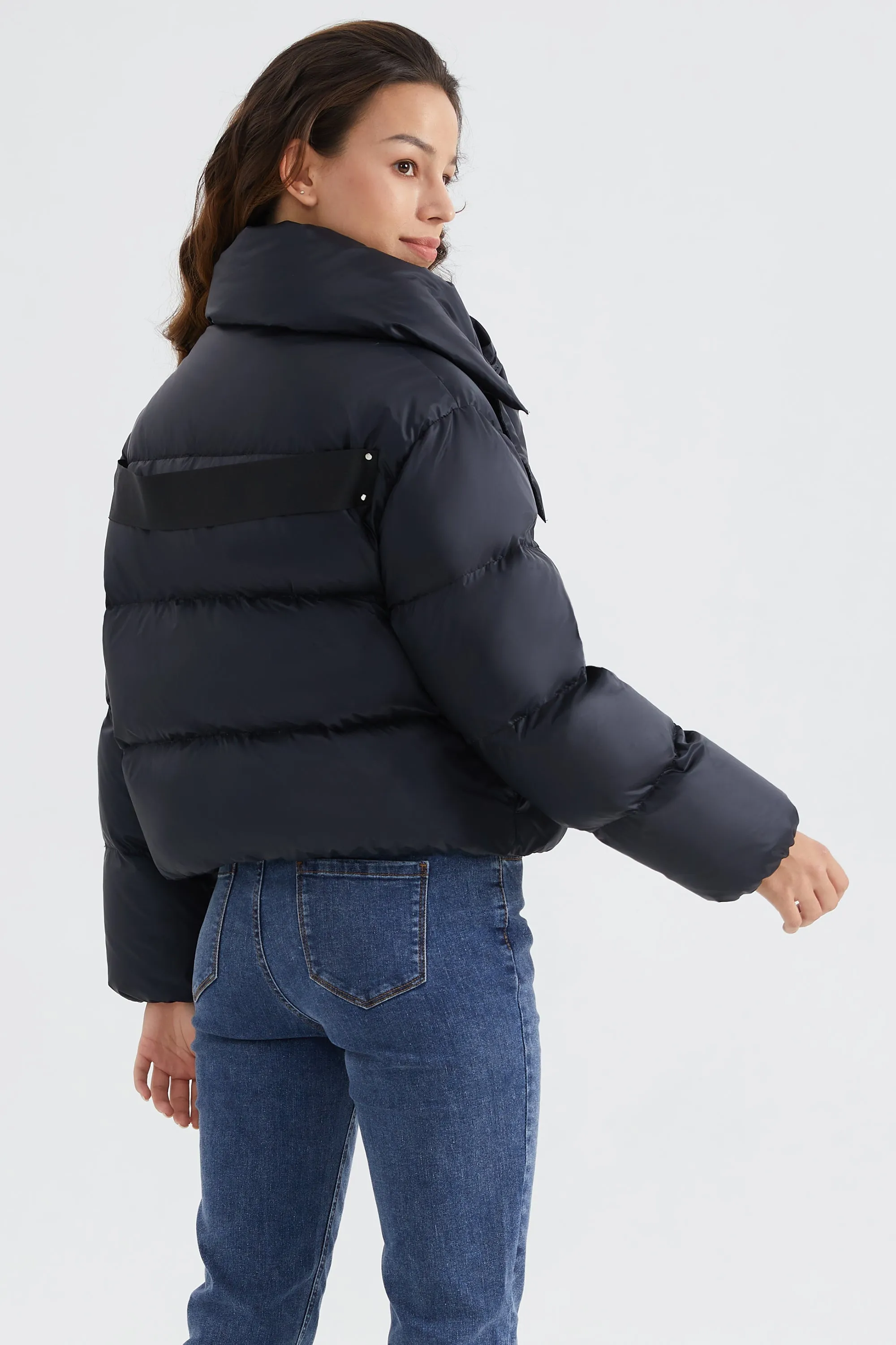 Stylish Puffer Down Coat with Thickened Collar