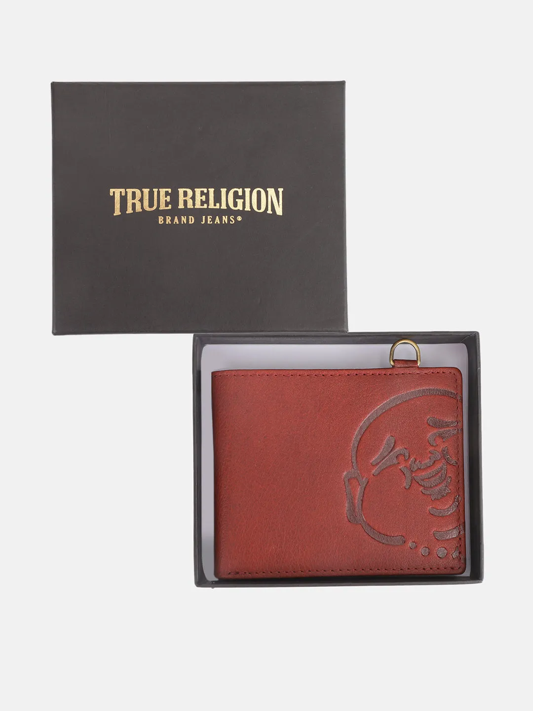 True Religion Men Red Textured Bi-Fold Wallet