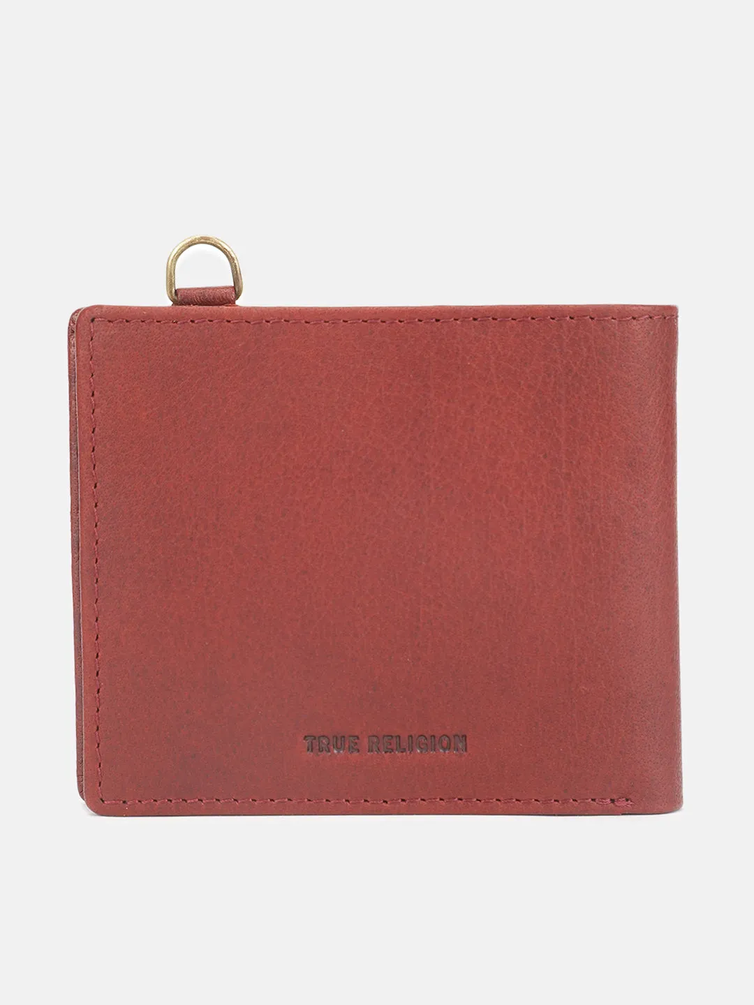 True Religion Men Red Textured Bi-Fold Wallet