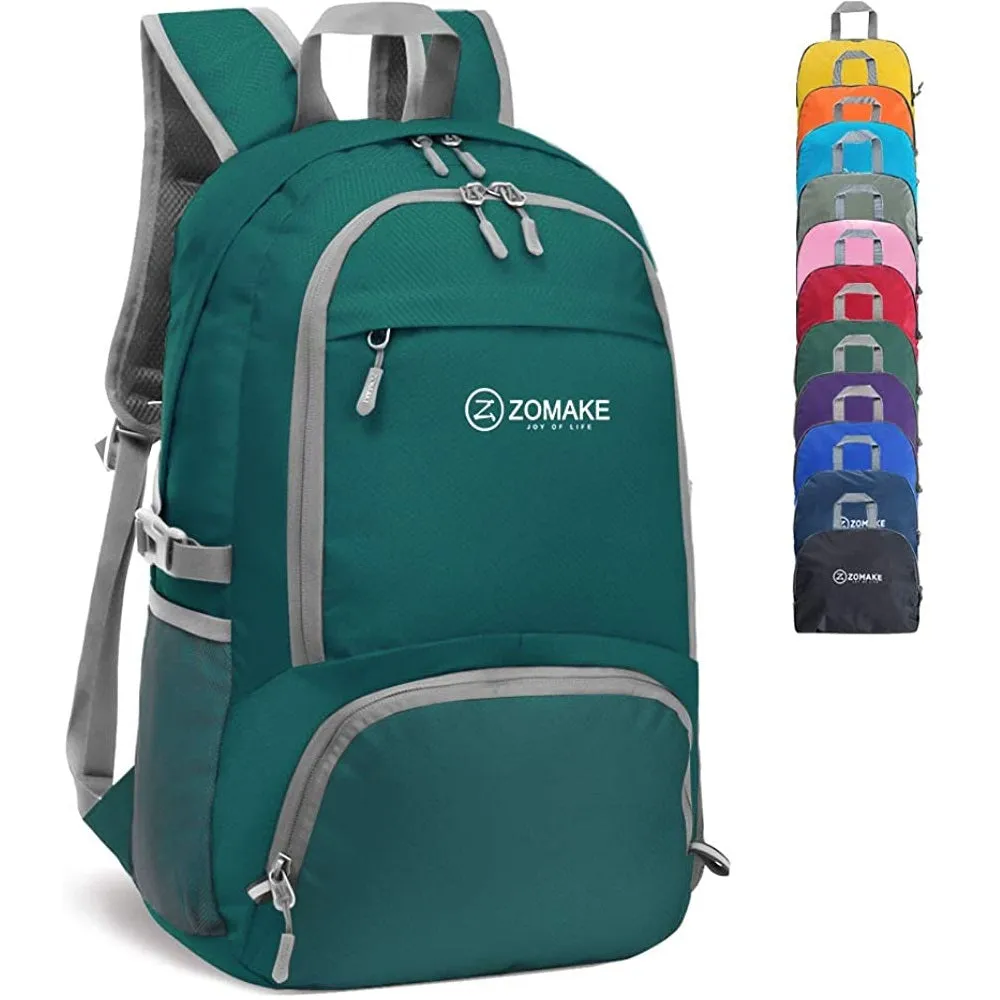 ZOMAKE 30L Lightweight Packable Backpack | Water Resistant Hiking Daypack | Dark Green